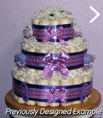 Purple-Diaper-Cakes (2).JPG - Purple Polka Dot Organic Diaper Cake